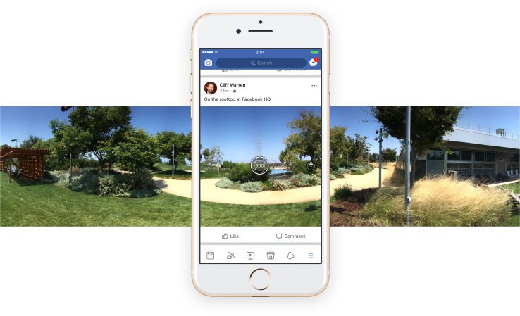 В Facebook на Android и iOS появилась сферическая фотосъёмка