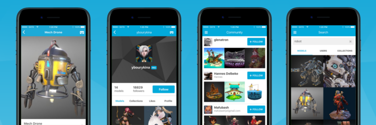 В новых приложениях Sketchfab для Android и iOS есть режим виртуальной реальности
