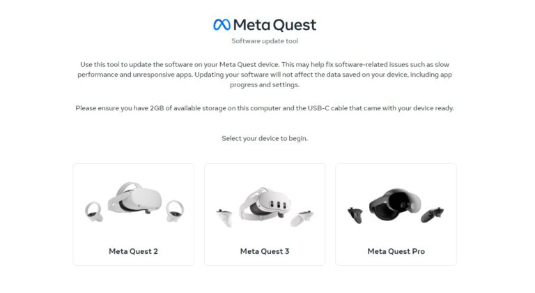 Для Quest официально доступен новый способ обновления системы с ПК