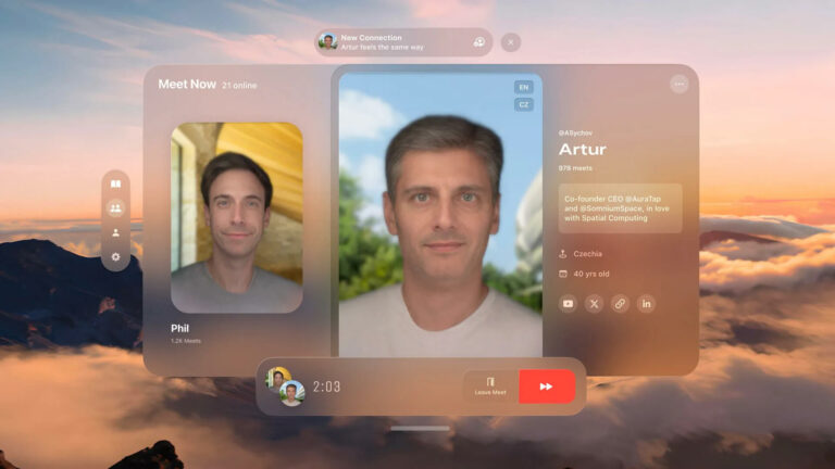 Соцсеть AuraTap выйдет только на Vision Pro. В её основе короткие встречи персон
